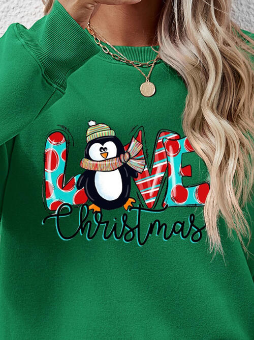 LIVE CHRISTMAS Sudadera con cuello redondo y hombros caídos