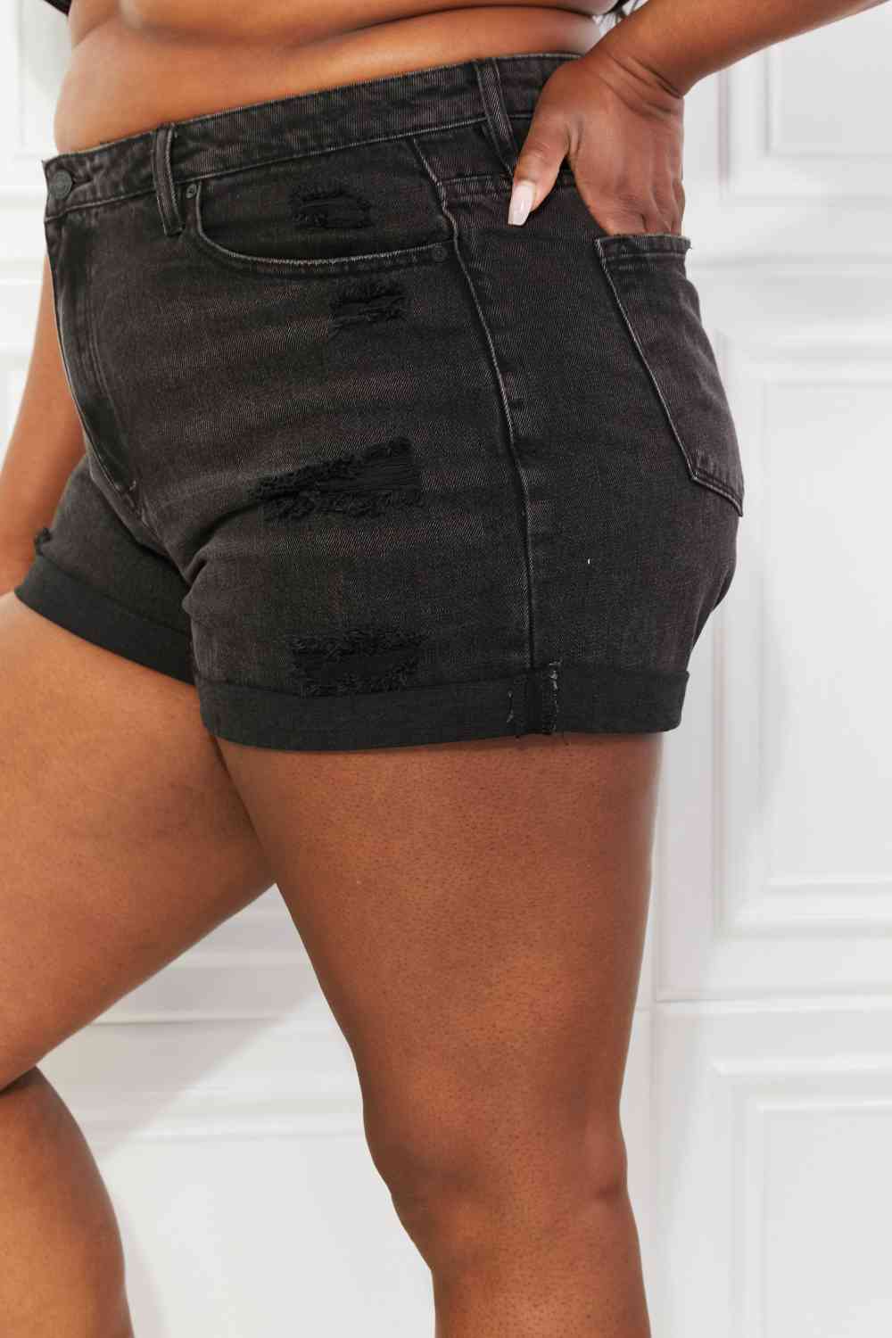 Kancan Full Size Maeve High Rise Denim Shorts