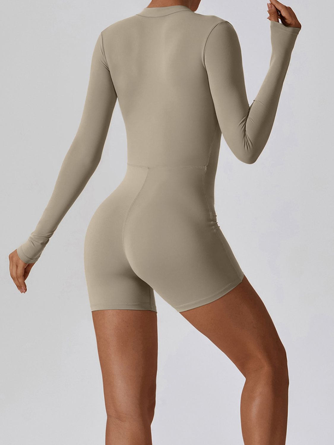 Half Zip Long Sleeve Active Romper