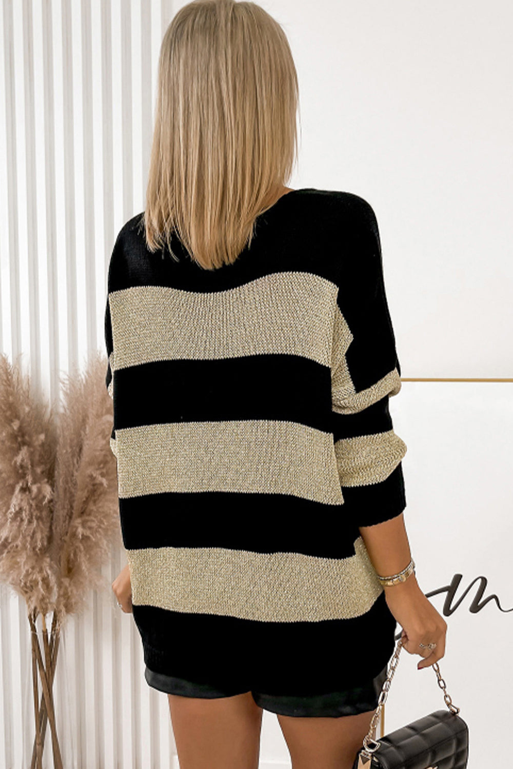 Striped V-Neck Sweater