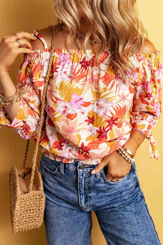 Bedruckte Off-Shoulder-Bluse