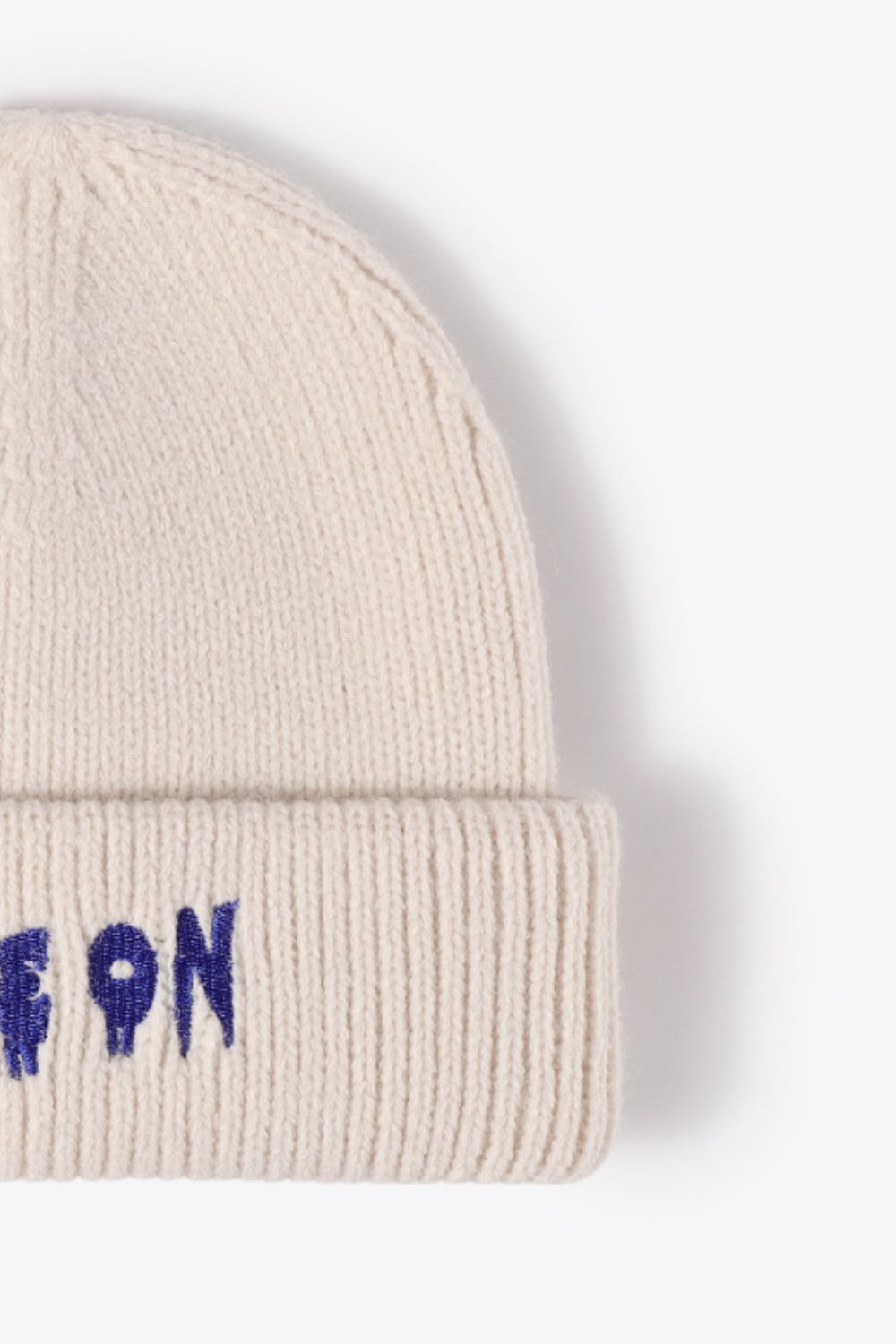 COME ON Embroidered Cuff Knit Beanie