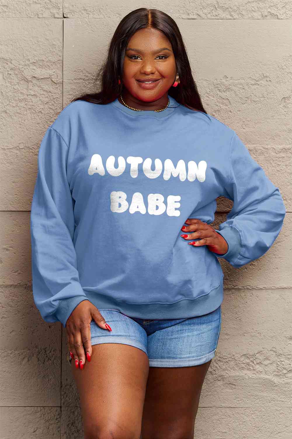 Simply Love – Sweatshirt mit Grafik „AUTUMN BABE“ in voller Größe