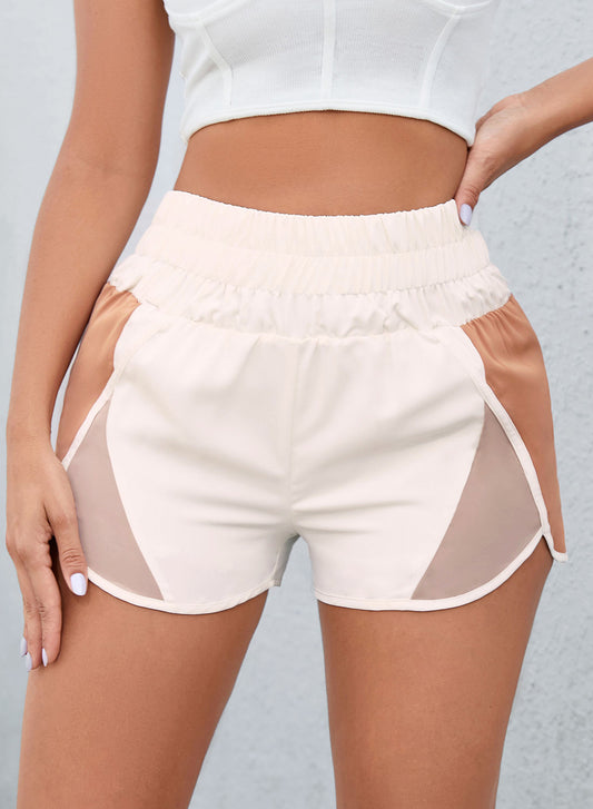 Shorts mit breitem Bund und Farbblockdesign