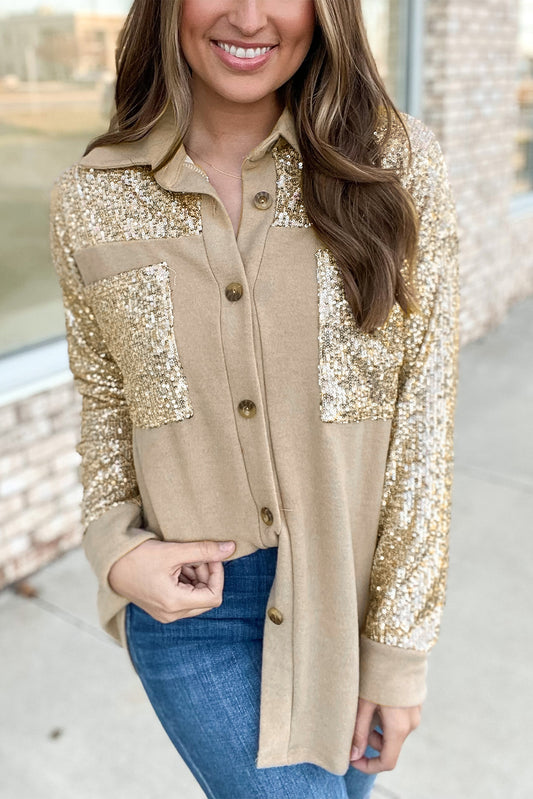 Sequin Long Sleeve Shirt