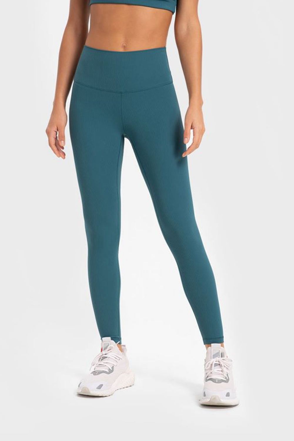 Hochelastische Yoga-Leggings mit breitem Bund