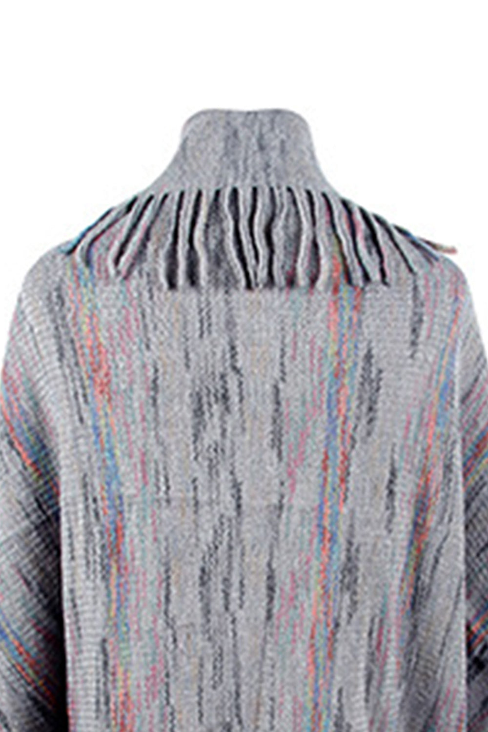 Bedruckter Poncho mit Fransendetail