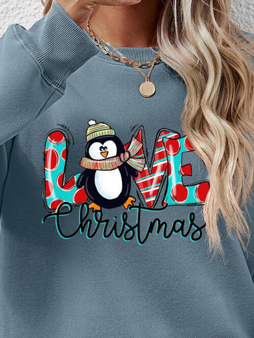 LIVE CHRISTMAS Sudadera con cuello redondo y hombros caídos