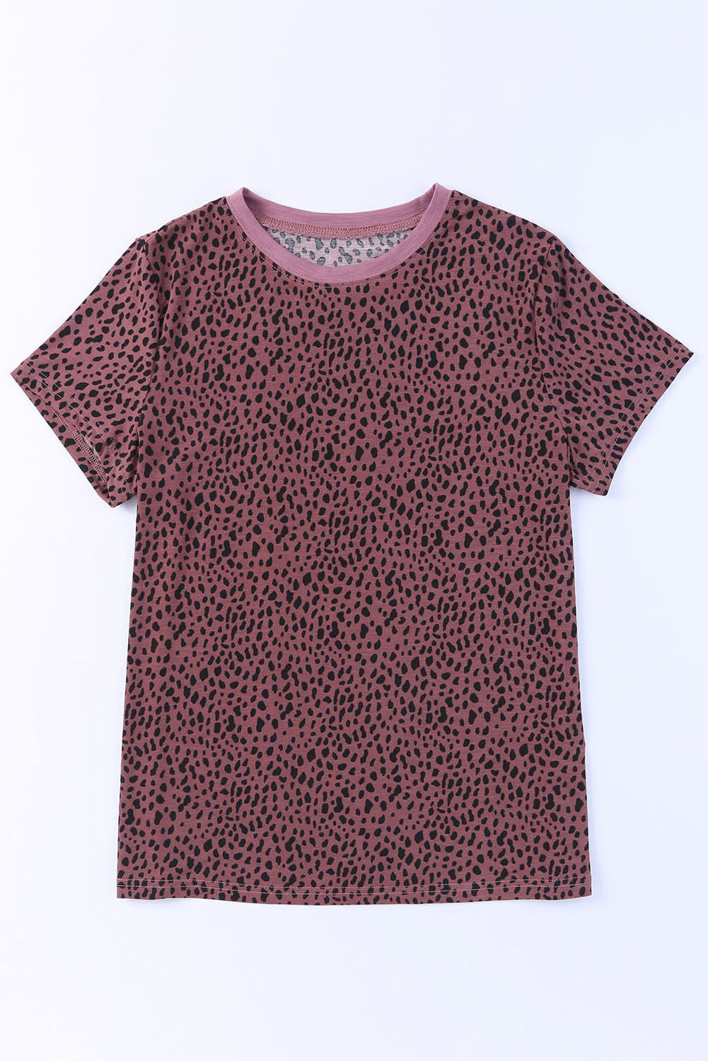 Kurzärmliges T-Shirt mit Rundhalsausschnitt und Animalprint