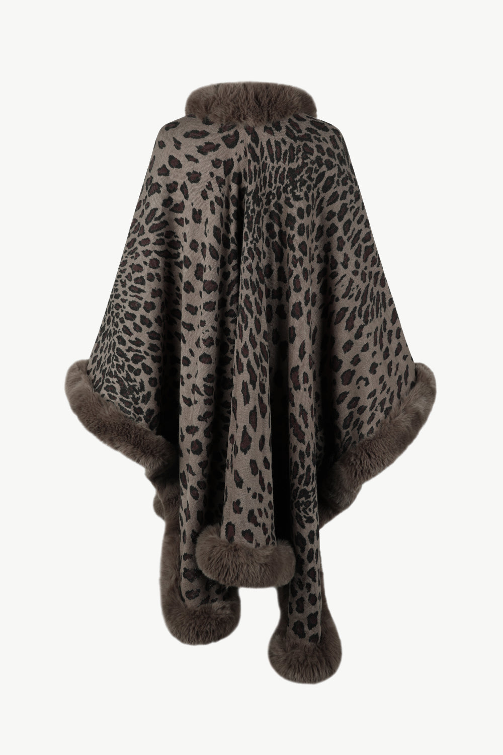 Poncho mit offener Vorderseite und Leopardenmuster