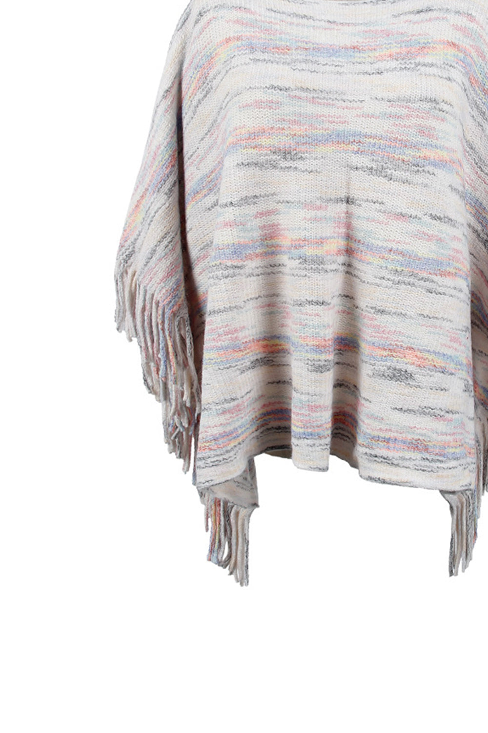 Poncho mit Rundhalsausschnitt und Ärmeln mit Fransendetail