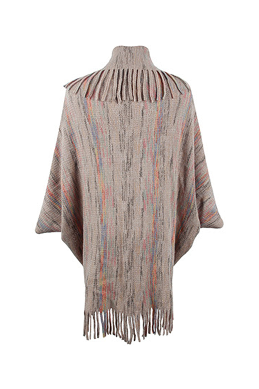 Bedruckter Poncho mit Fransendetail