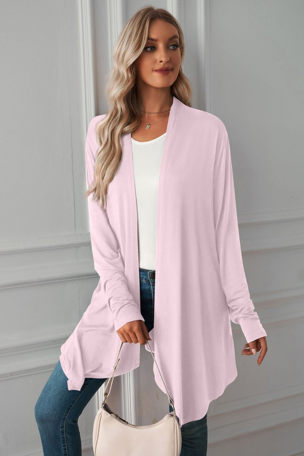 Open Front Long Sleeve Cardigan