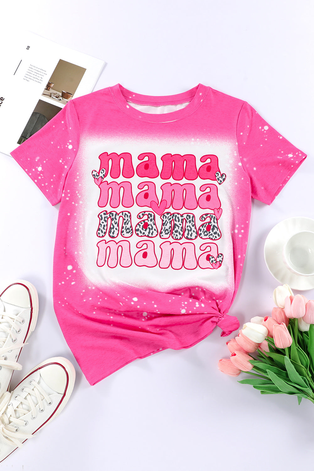 MAMA T-Shirt mit Rundhalsausschnitt und kurzen Ärmeln