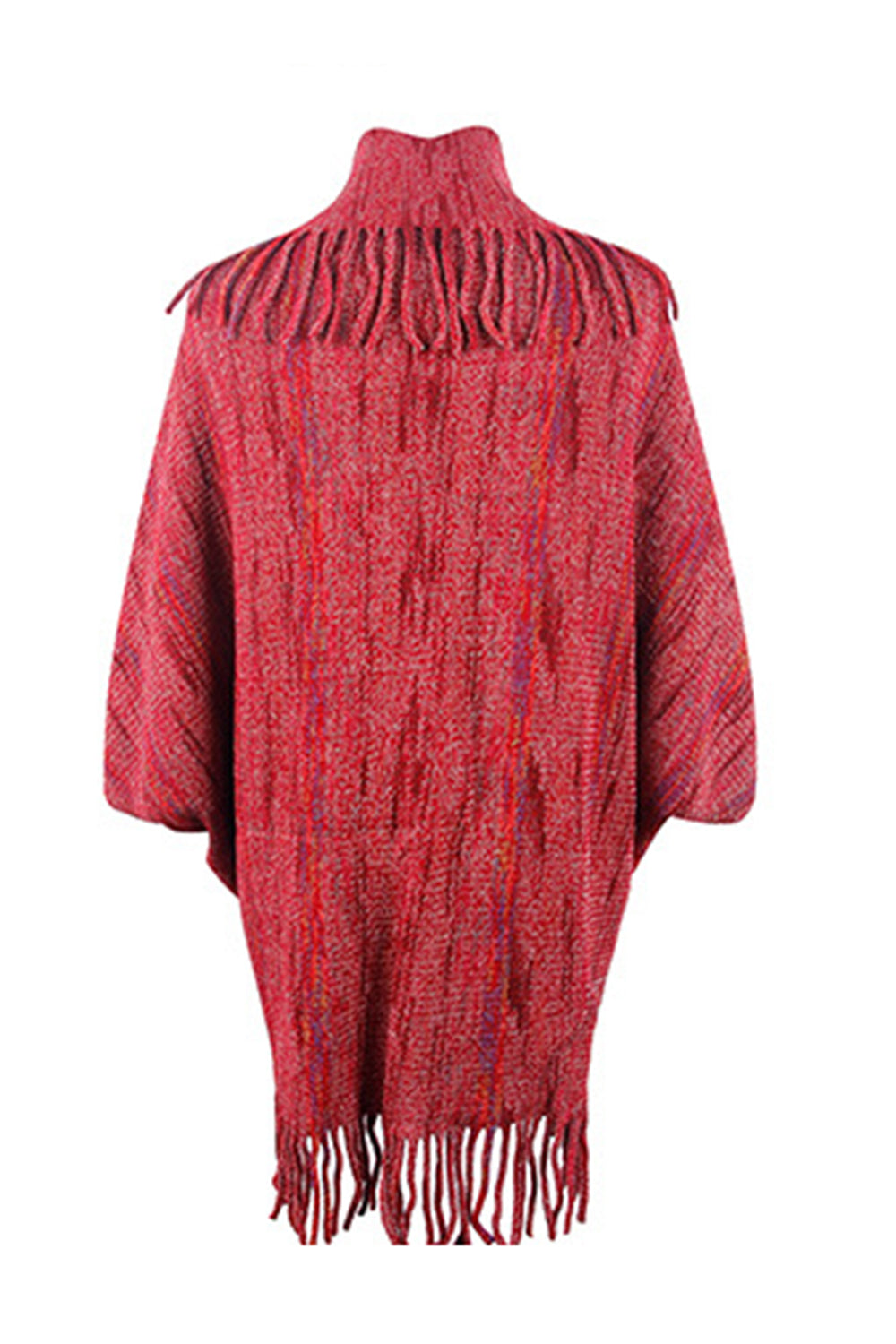 Bedruckter Poncho mit Fransendetail