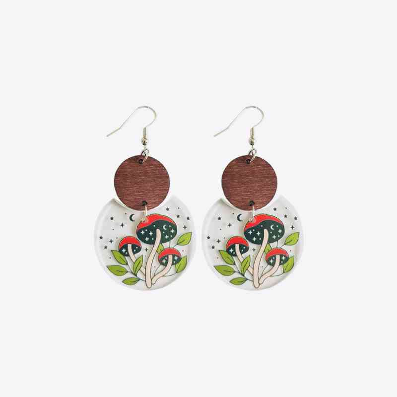 Printed Geometric Drop Earrings