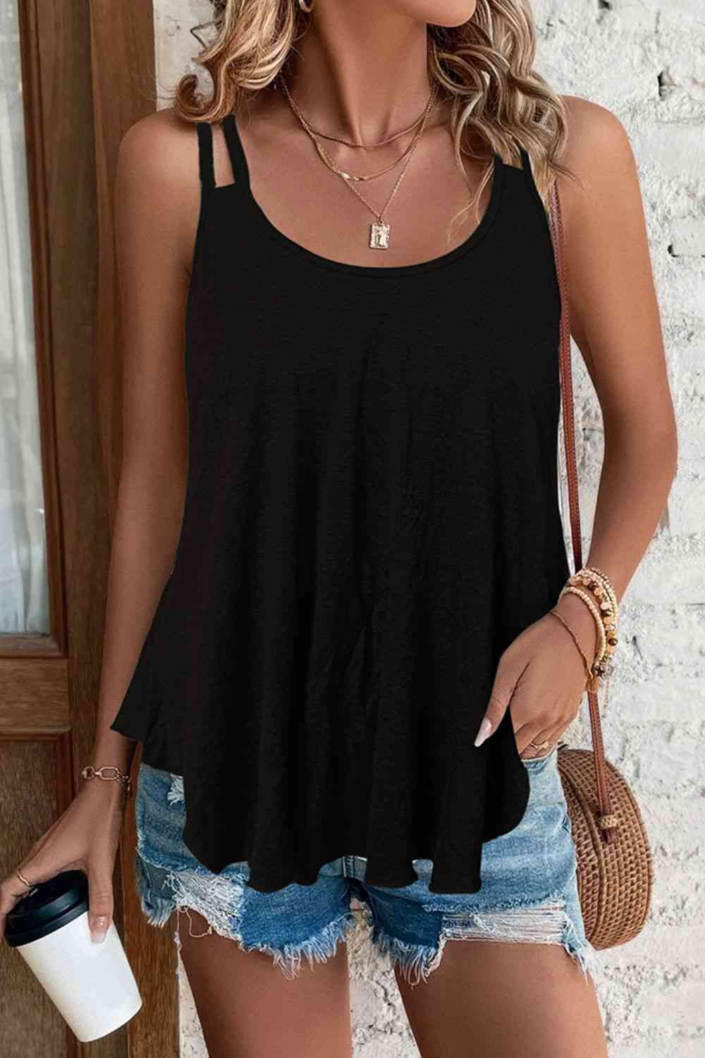 Camisole mit U-Ausschnitt und Doppelträgern