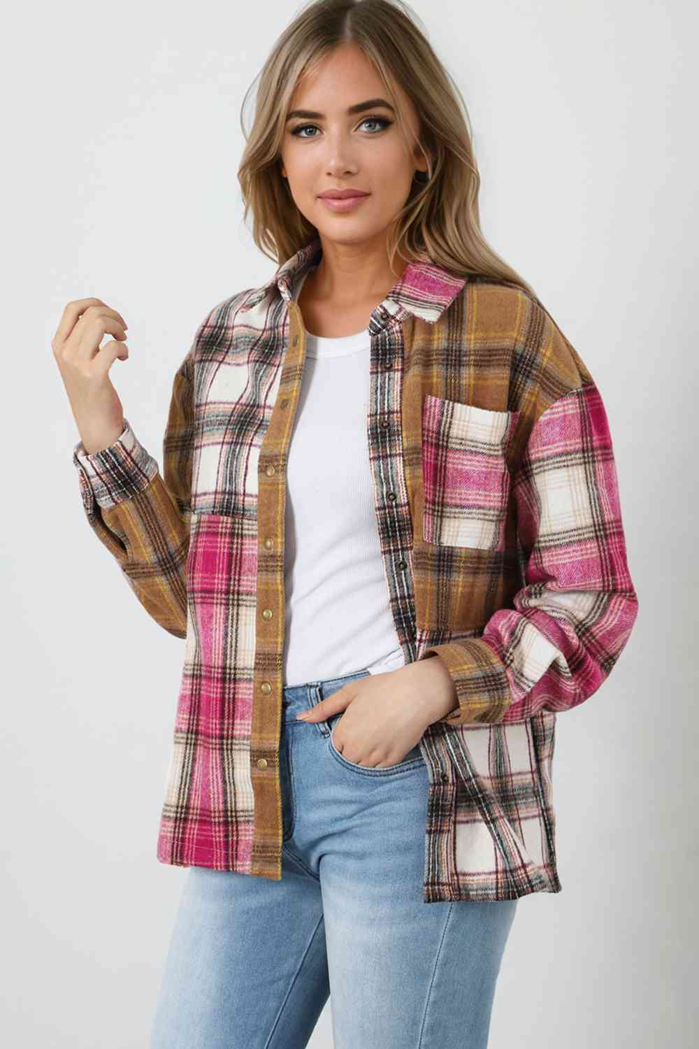 Chaqueta estilo camisa a cuadros