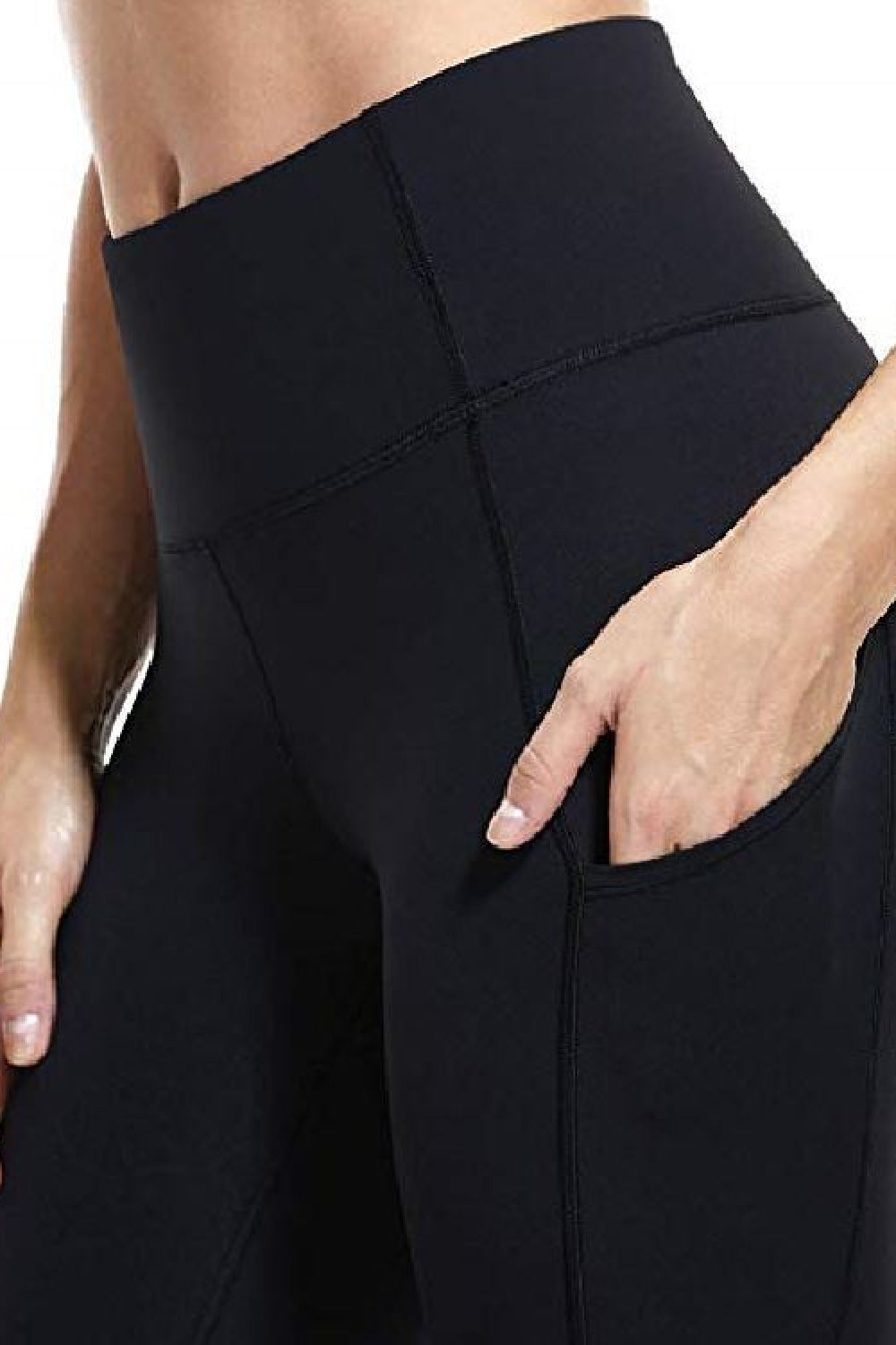 Sport-Leggings mit breitem Bund und Seitentaschen