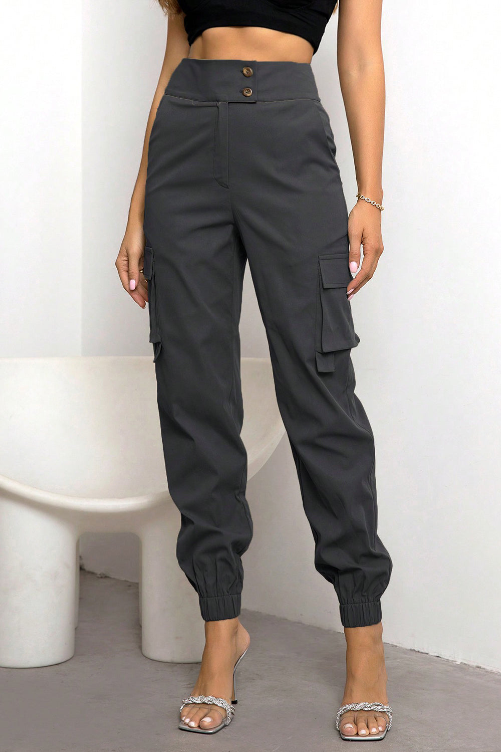 Cargohose mit hoher Taille