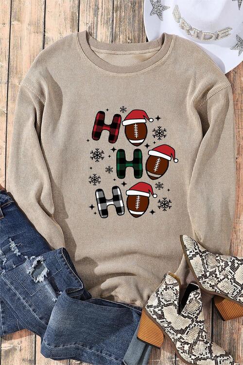 HO HO HO Geripptes Sweatshirt mit Grafik