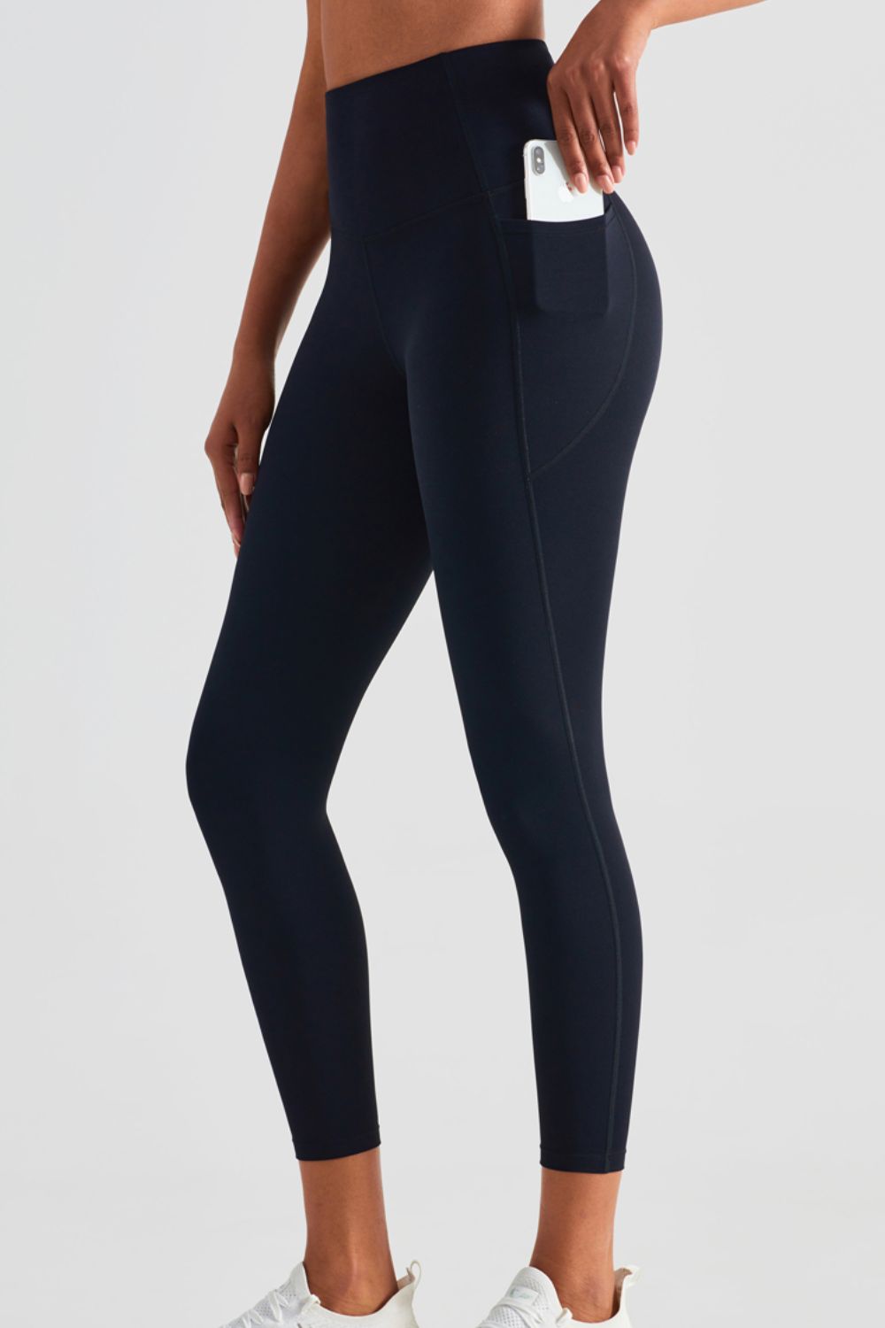 Sportleggings mit breitem Bund und Taschen