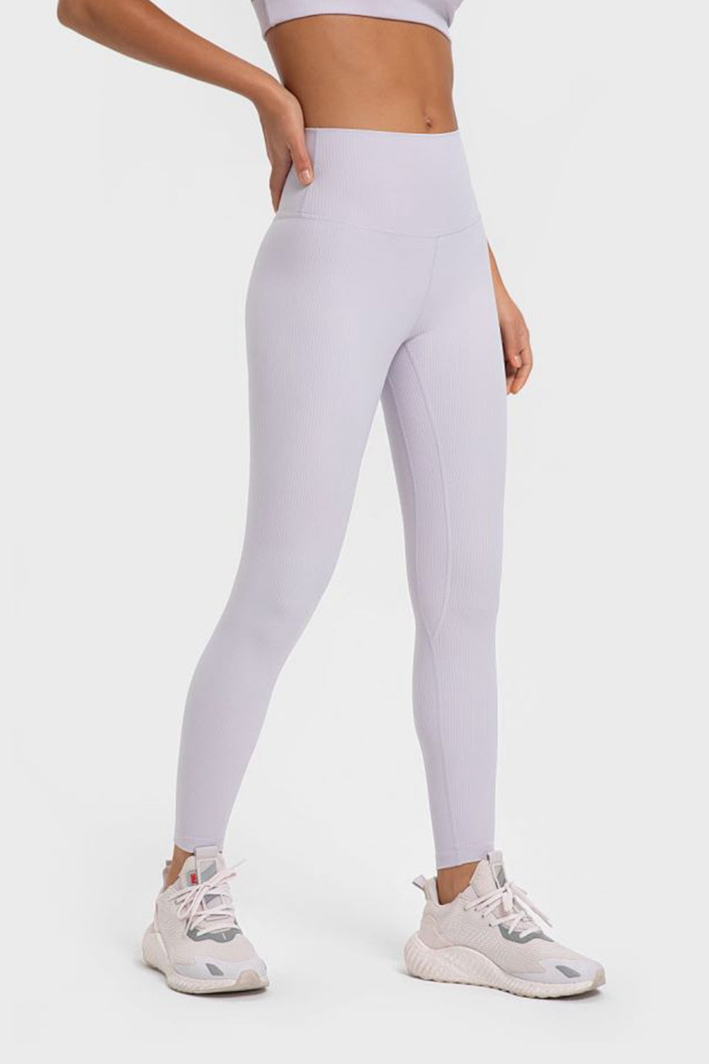 Hochelastische Yoga-Leggings mit breitem Bund