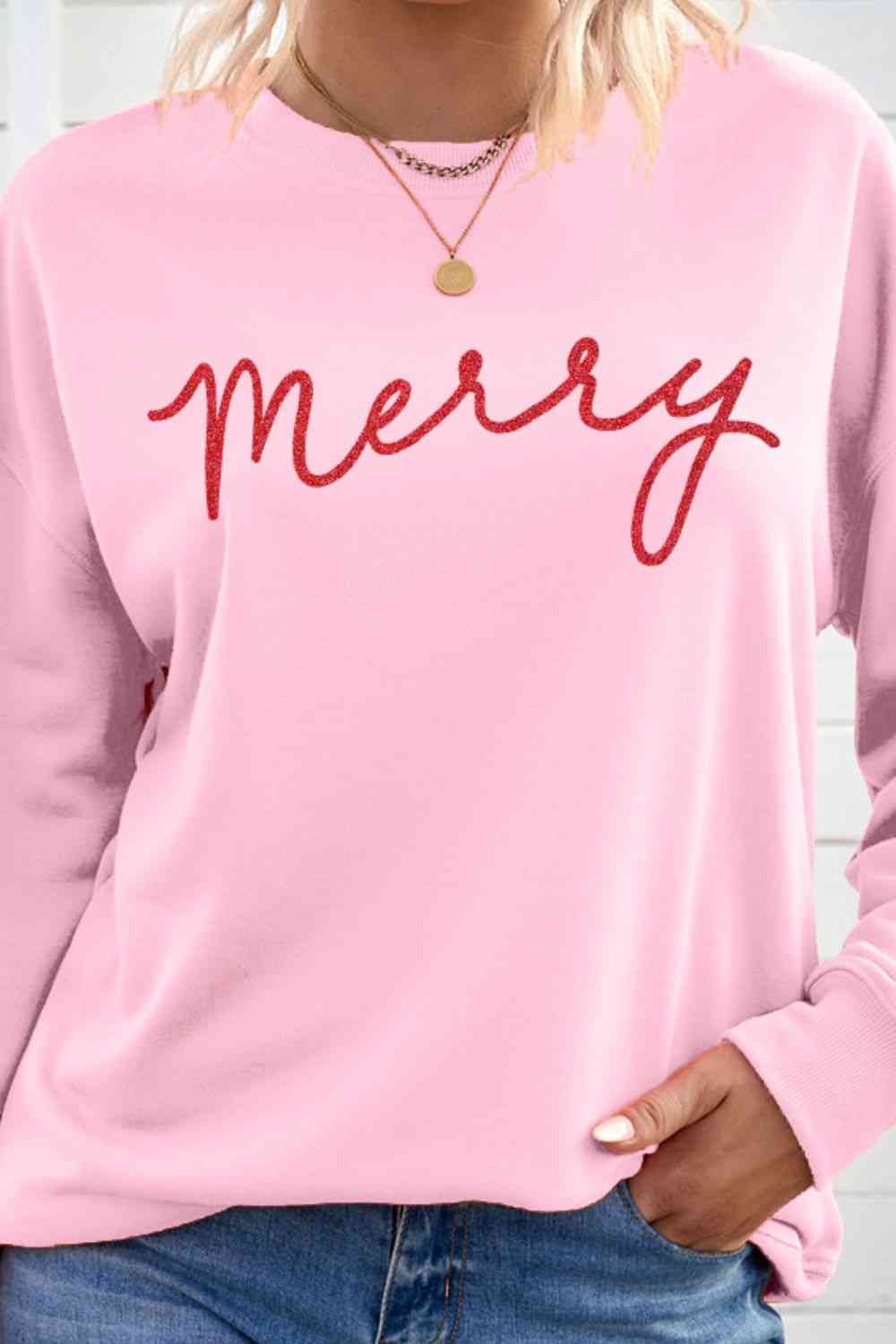 MERRY Sweatshirt mit überschnittener Schulter und Grafik