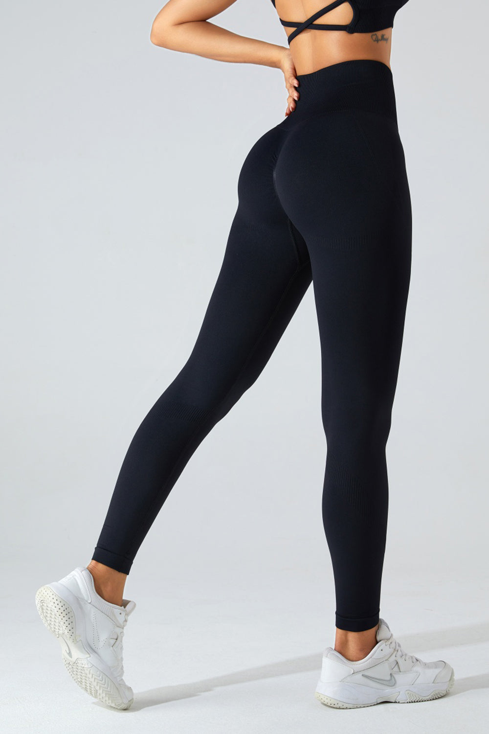 Aktive Leggings mit hoher Taille und breitem Bund