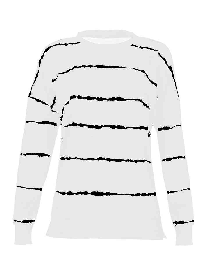 Gestreiftes Rundhals-Sweatshirt