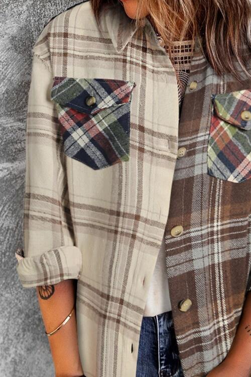 Plaid Collared Neck Button Down Shirt