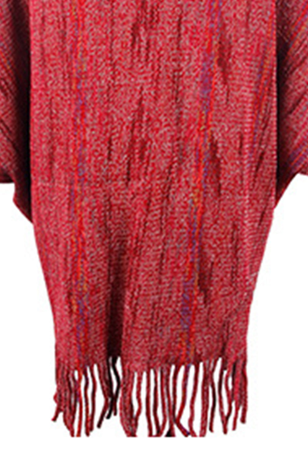 Bedruckter Poncho mit Fransendetail