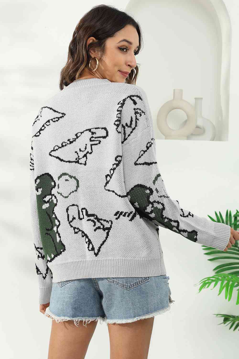 Pullover mit Dinosaurier-Print