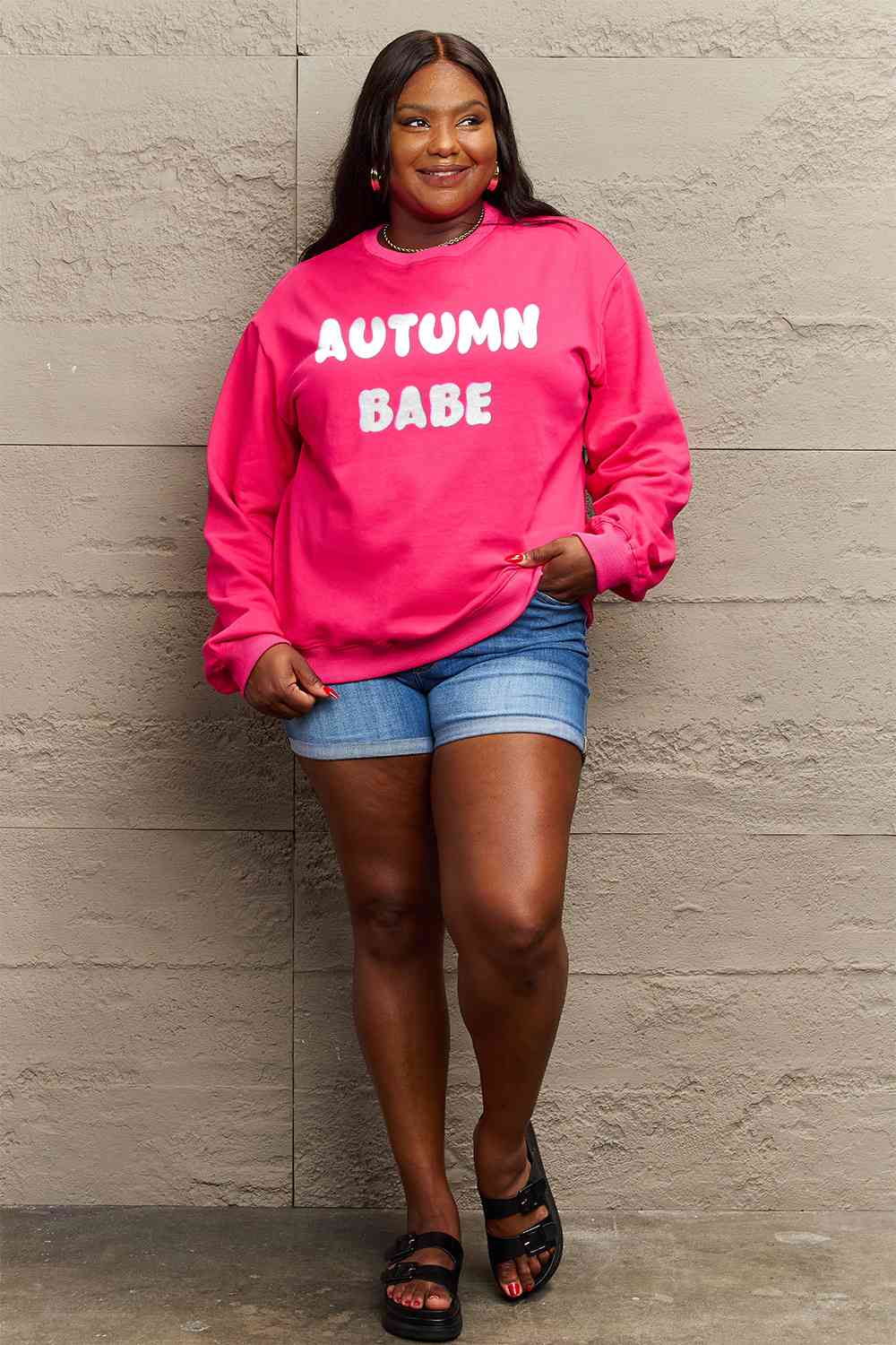 Simply Love – Sweatshirt mit Grafik „AUTUMN BABE“ in voller Größe