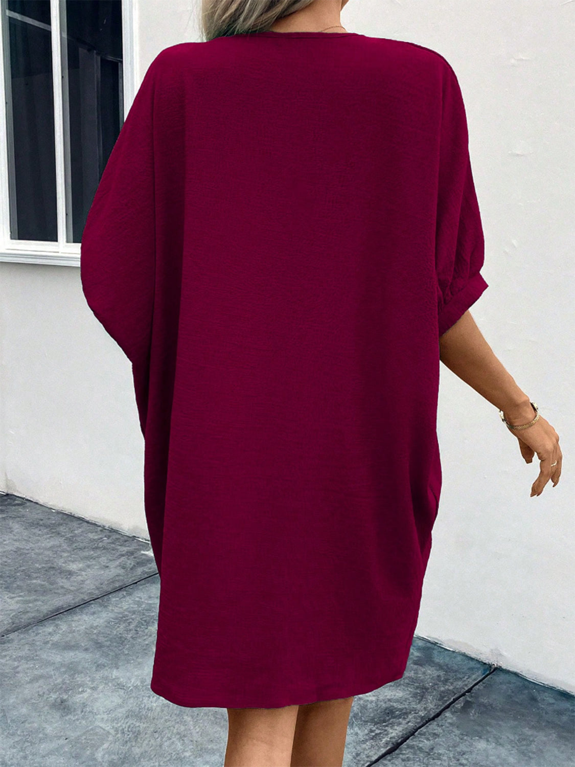 V-Neck Half Sleeve Dress