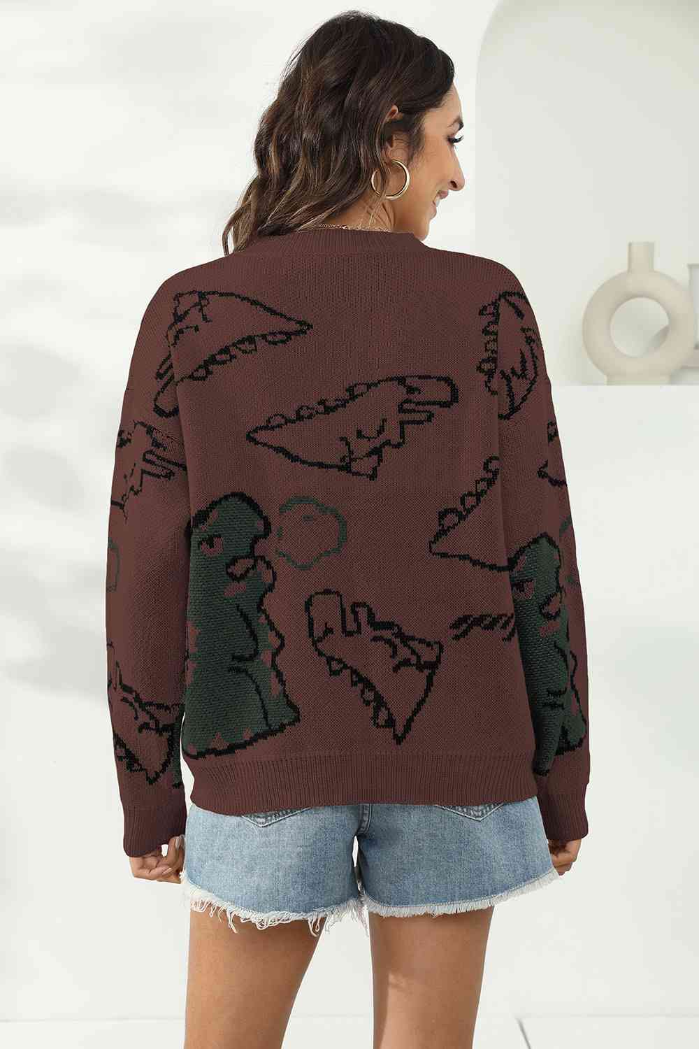 Pullover mit Dinosaurier-Print