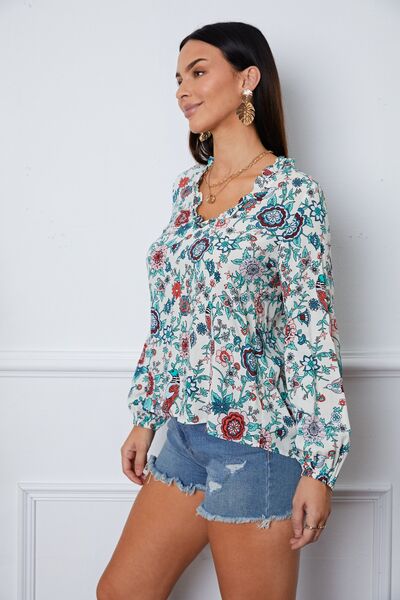 Bluse mit Blumenmuster und langen Ärmeln